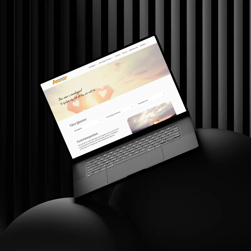 Assistansporten på en laptop
