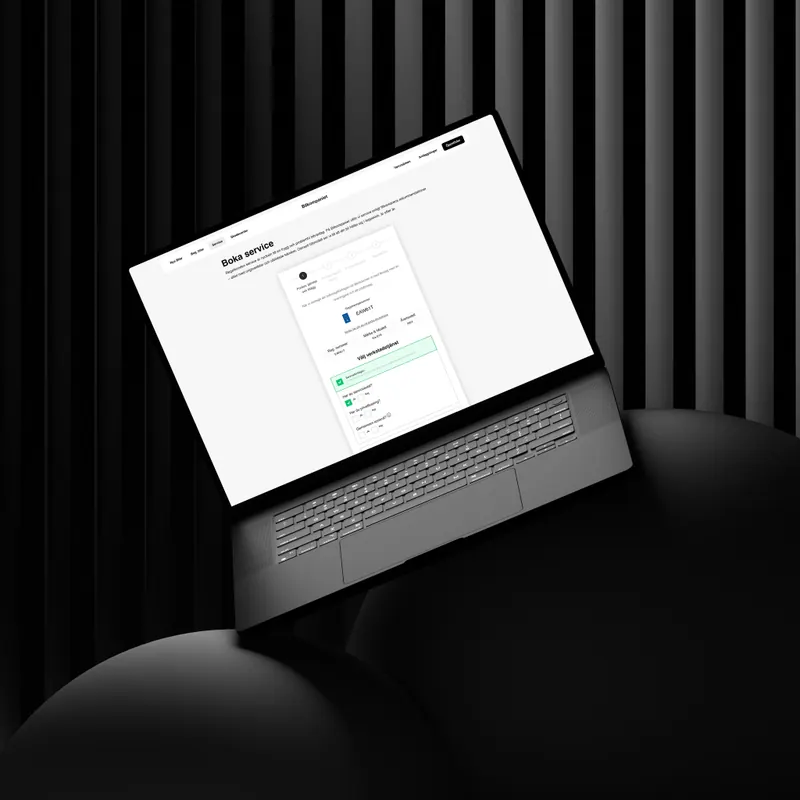 Bilkompaniet på en laptop