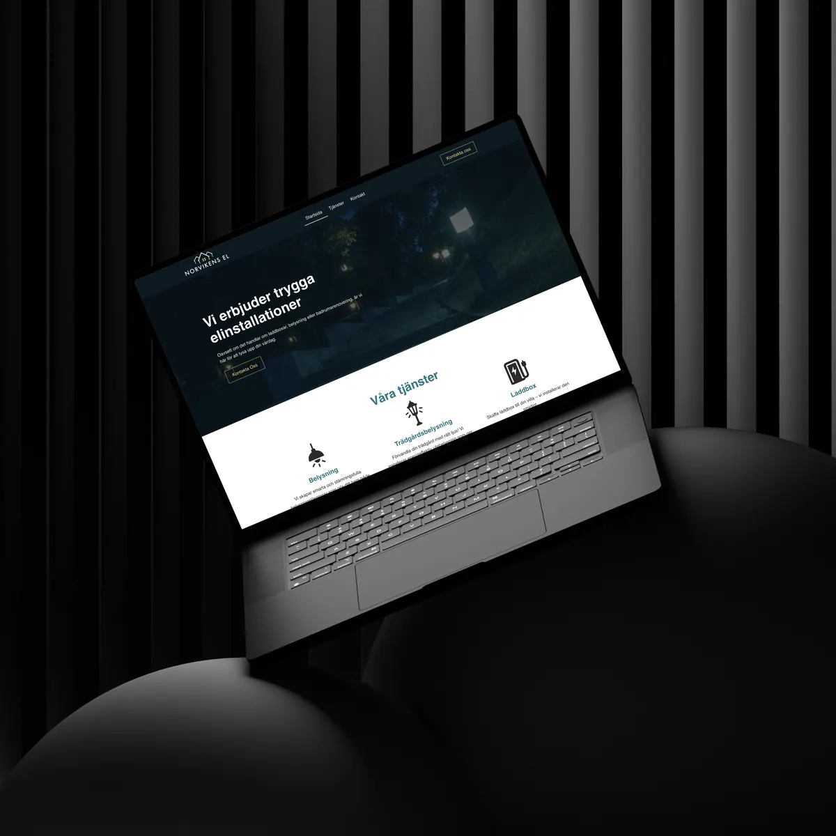 Norvikens El på en laptop